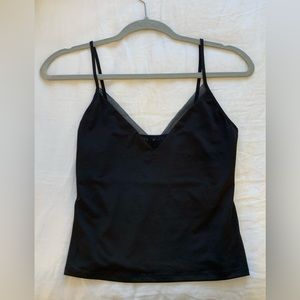 Zara Black V-neck Fitted Tank Top